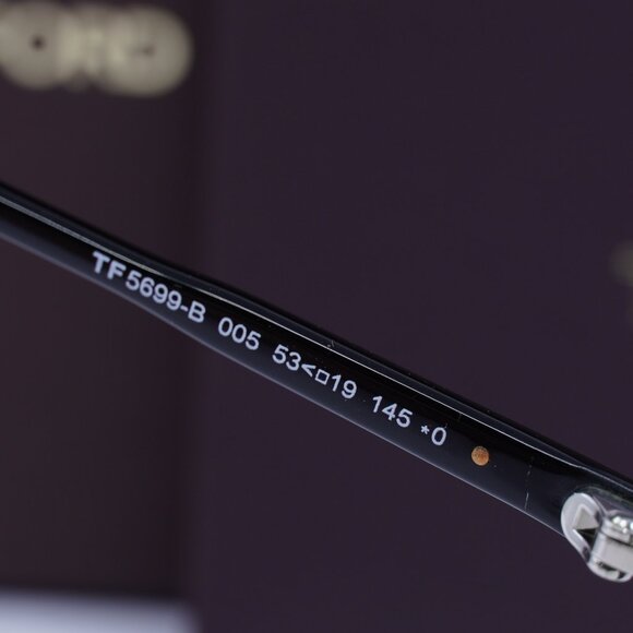 Tom Ford FT5699-B 005 Square Eyeglasses - Shiny Black/Crystal 53mm - Picture 8 of 9